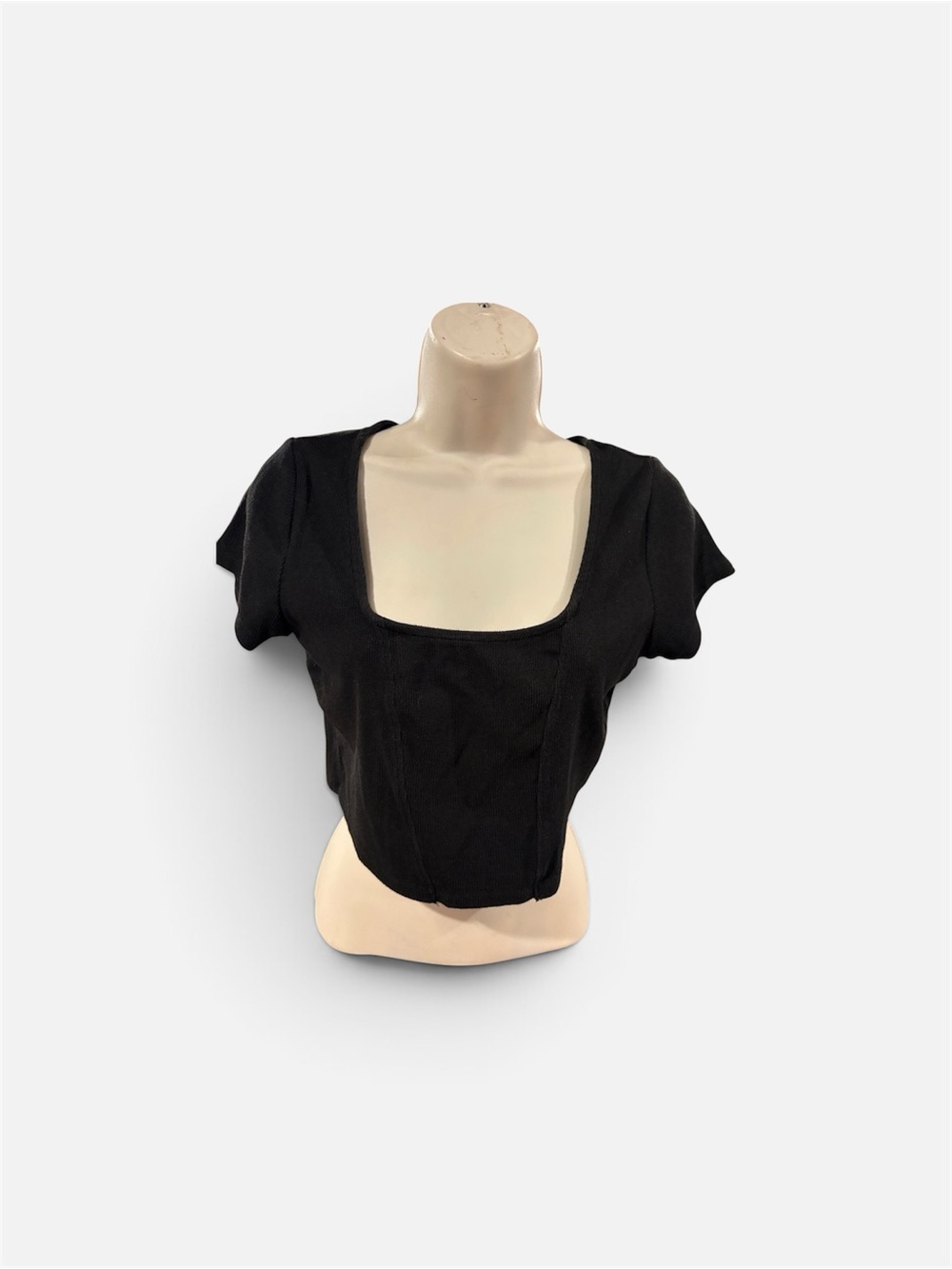 Garage Black Square Neck Crop Top